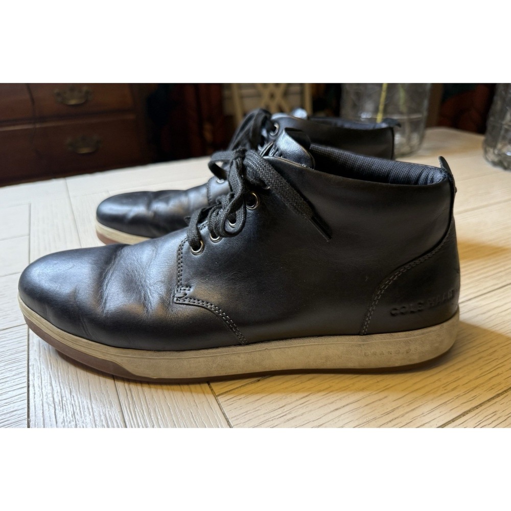 Cole Haan Vartan 2.0 Grand OS Men's Leather Chukka Ankle Boots Shoes Black 10 M
